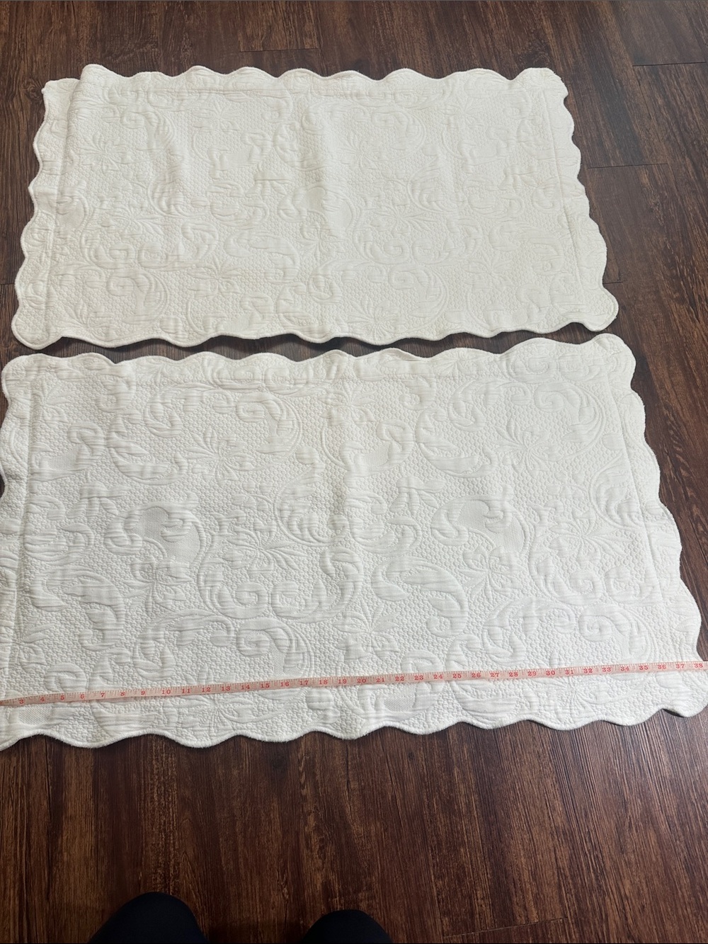 Vintage Matelassé King Pillow Shams Ivory set of 2 COLCHAS S DOMINGOS - Picture 4 of 8